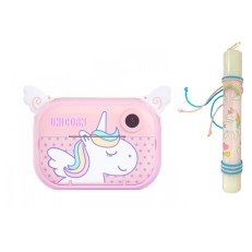 Παιχνιδολαμπάδα Κάμερα Ροζ Μονοκεράκι με θερμικό εκτυπωτή και εφαρμογή WiFi 5+ Ετών Skysonic Παιχνιδολαμπάδα Κάμερα Ροζ Μονοκεράκι με θερμικό εκτυπωτή και εφαρμογή WiFi 5+ Ετών Skysonic