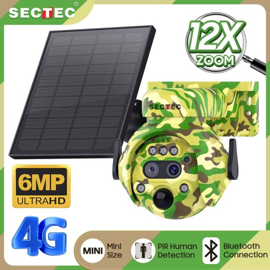 Sectec ST-515 Διπλη Κάμερα Κυνηγιού  4G με 12x Ζουμ, Bluetooth και Πάνελ 3W (6MP/Bluetooth/5200mAh)