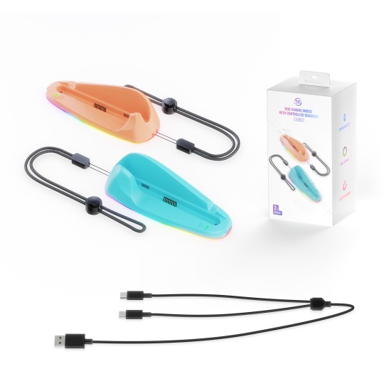 JYS Ποντίκι Gaming RGB για Nintendo Switch 2 με Φόρτιση Χειριστηρίων (Joy-Con) JYS-NS2320 (Blue-Orange)