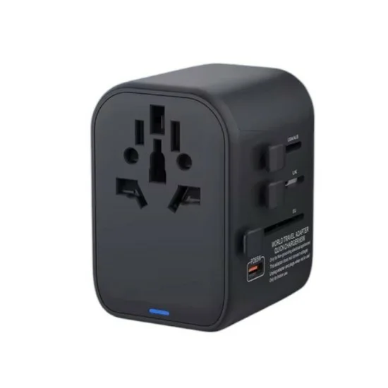 RRtravel HHT906 PD65W Αντάπτορας Πρίζας από Universal σε Universal με 5 Θύρες (2xUSB / 3xType-C/) USA EU UK AU US (Black)