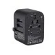 RRtravel HHT906 PD65W Αντάπτορας Πρίζας από Universal σε Universal με 5 Θύρες (2xUSB / 3xType-C/) USA EU UK AU US (Black)