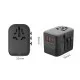 RRtravel HHT906 PD65W Αντάπτορας Πρίζας από Universal σε Universal με 5 Θύρες (2xUSB / 3xType-C/) USA EU UK AU US (Black)