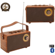 Old Street Audio Retro AS23 Ασύρματο Ηχείο Ξύλινο (5W/Μπαταρία 1500mAh/Bluetooth 5.4/FM Radio/USB/TF/AUX/TWS)