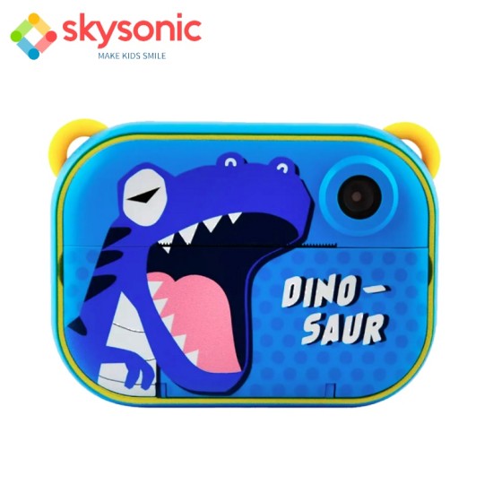 Skysonic Instant Kids Camera με θερμικό εκτυπωτή και εφαρμογή WiFi (Μπλε Δεινοσαυράκι)