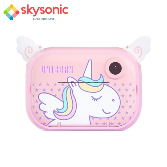 Skysonic Instant Kids Camera με θερμικό εκτυπωτή και εφαρμογή WiFi (Ροζ Μονοκεράκι)