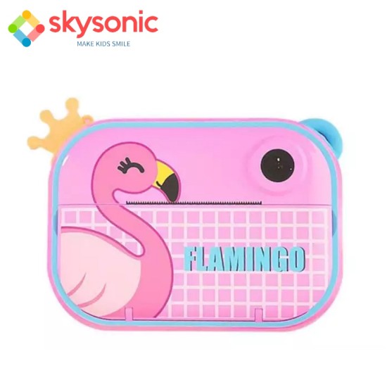 Skysonic Instant Kids Camera με θερμικό εκτυπωτή και εφαρμογή WiFi (Ροζ Φλαμίνγκο)