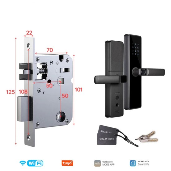 MOES Smart Door Lock WiFi/Zigbee με Fingerprint & Remote Unlock