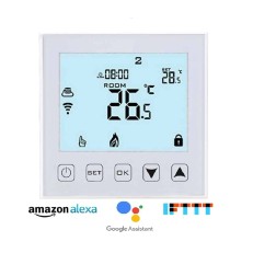 Hysen HY603 Ψηφιακός Θερμοστάτης Smart WIFI για Αέριο/Πετρέλαιο (Οθόνη Αφής/Φωνητικές Εντολές/Εφαρμογή) White