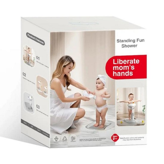 Giggles & Co. Βρεφικό Σταντ Μπάνιου Πτυσσόμενο με Ρυθμιζόμενο Ύψος & Αντιολισθητική Βάση – Με Κάθισμα (Khaki)