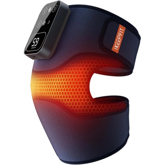 iKeepFit Ηλεκτρική Θερμαινόμενη Μυοχαλαρωτική Συσκευή Μασάζ 7 Watt με Δόνηση για Γόνατο/Ώμο/Αγκώνα Μπλε (KPF-knee09)