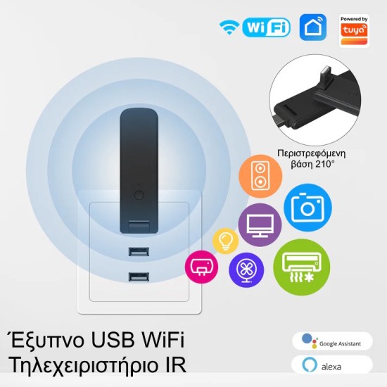 MOES WiFi Smart IR & RF Universal Remote USB για Alexa & Google