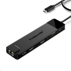 Lemorele TC100 Docking Station 13-σε-1 USB-C Hub με Dual 4K HDMI, VGA, PD 100W, Ethernet, SD/TF & Audio για Laptop / MacBook / Surface