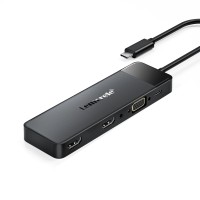 Lemorele TC94 Docking Station 10-σε-1 USB-C Hub με Triple Display (Dual HDMI + VGA), PD 100W, SD/TF & Audio για Laptop / MacBook / Surface