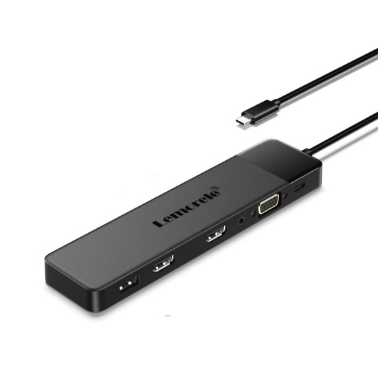Lemorele TC200 Docking Station 13-σε-1 USB-C Hub για MacBook Pro / Air με Dual 4K HDMI, VGA, PD 100W, SD/TF & Audio Jack