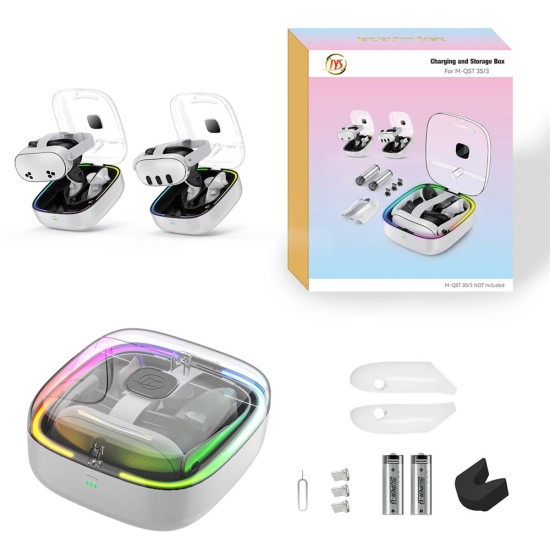 Βάση Φόρτισης Meta Quest 3/3S με RGB και Μπαταρίες για Χειριστήρια JYS MQ002 Λευκή Βάση Φόρτισης Meta Quest 3/3S με RGB και Μπαταρίες για Χειριστήρια JYS MQ002 Λευκή
