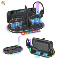 Βάση Φόρτισης Switch 2 Multifunctional με Ψύξη, RGB & Φόρτιση 4 Χειριστηρίων JYS NS2322 Μαύρη