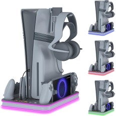 Βάση Φόρτισης PS5 / PS5 Slim & PS Portal με Ψύξη και RGB JYS-P5225 Γκρι