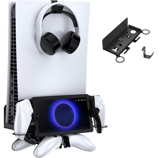 Βάση Τοίχου για PS5 & PS5 Slim με Στήριξη Χειριστηρίου και Ακουστικών JYS P5213 Μαύρη