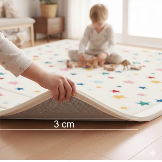 Giggles & Co. Χαλί Παιδικού Δωματίου “Colorfall Stars” – Μαλακό 3εκ. (200 x 150 εκ.)