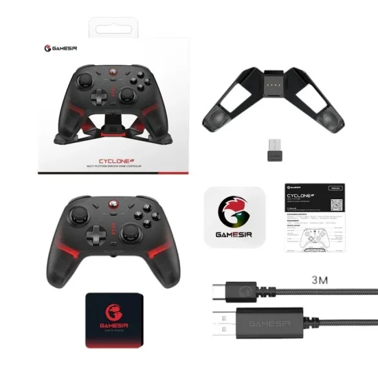 GameSir Cyclone 2 Multiplatform Controller Charging St. Edition (Bluetooth/USB-C/Ασύρματο) (PC/Switch/iOS/Android) Phantom Black