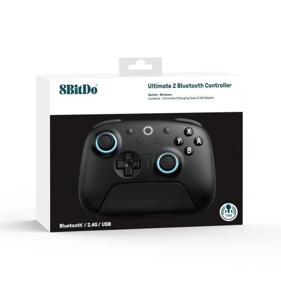 8BitDo Ultimate 2 Bluetooth Controller με Charging Dock για Windows / Android Μαύρο